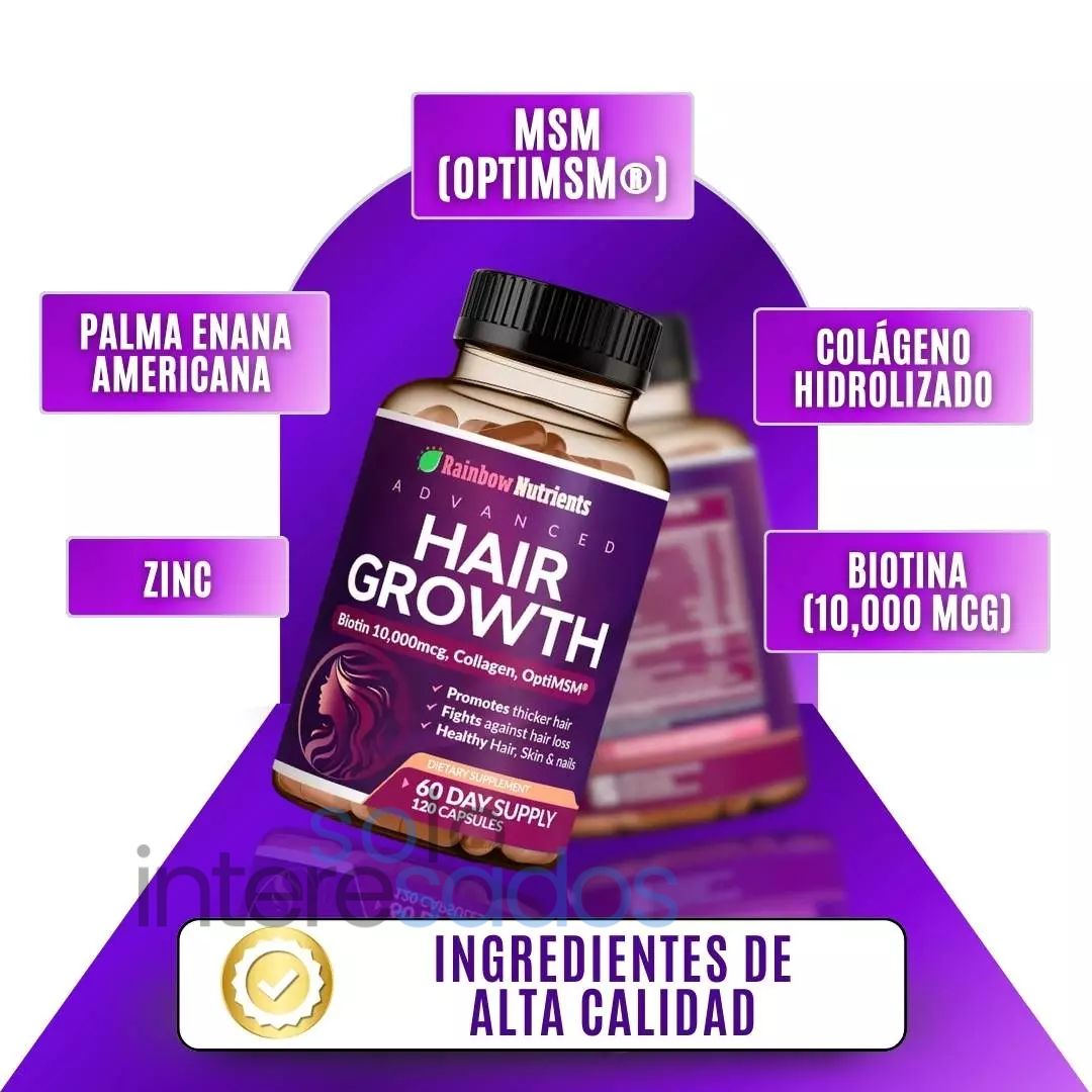Biotina Hair Growth – Fortalece tu cabello y devolvéle su brillo natural (30 cápsulas)