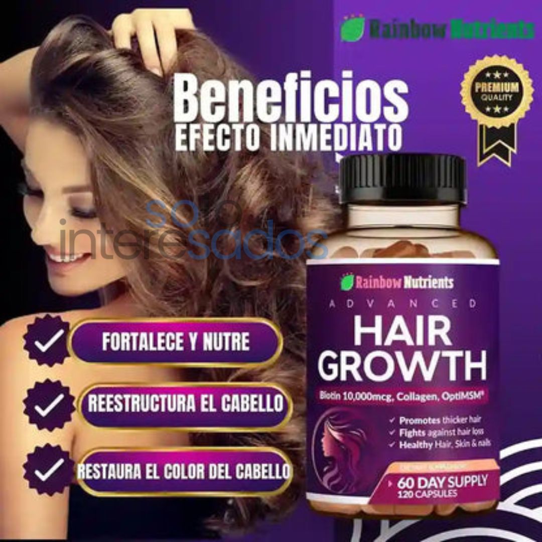 Biotina Hair Growth – Fortalece tu cabello y devolvéle su brillo natural (30 cápsulas)