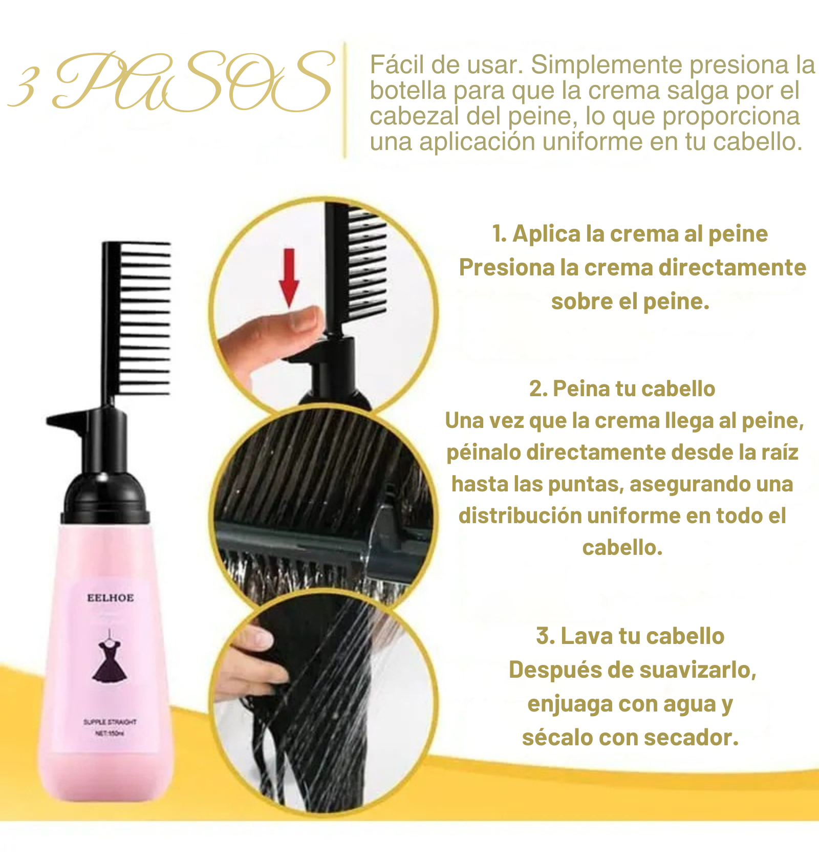 CREMA ALISADORA – CABELLO LISO Y BRILLANTE AL INSTANTE