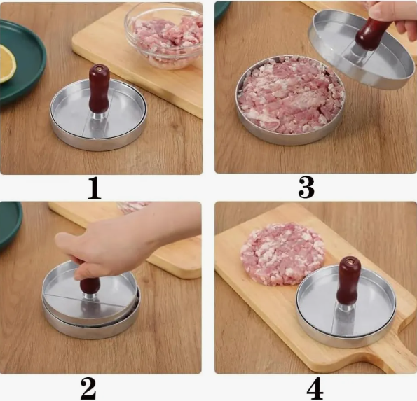 3 MOLDES PARA HAMBURGUESAS - ANTIADHERENTE