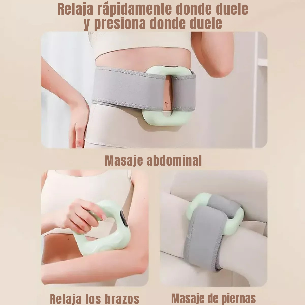 ANILLO MASAJEADOR CORPORAL RECARGABLE CON VIBRACIÓN Y CINTURÓN