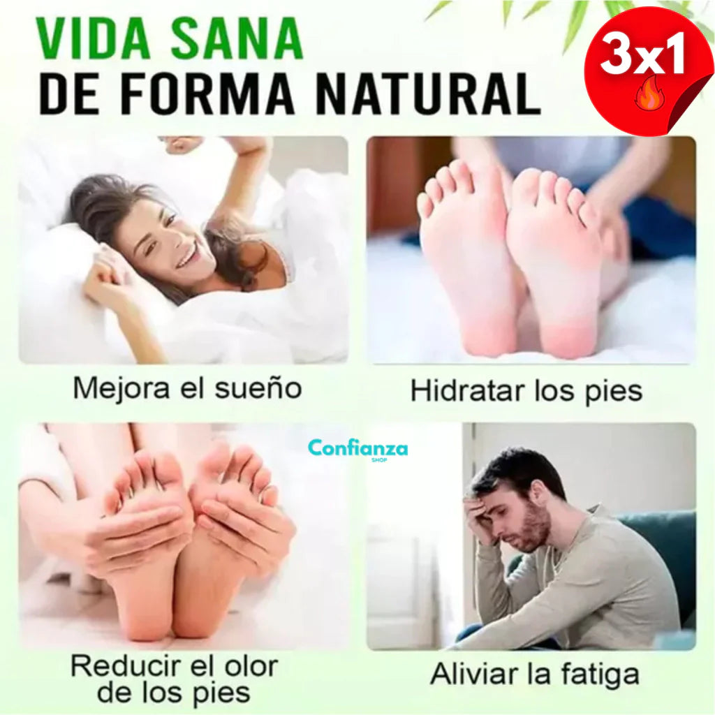 3 pares de  parches Desintoxicantes.